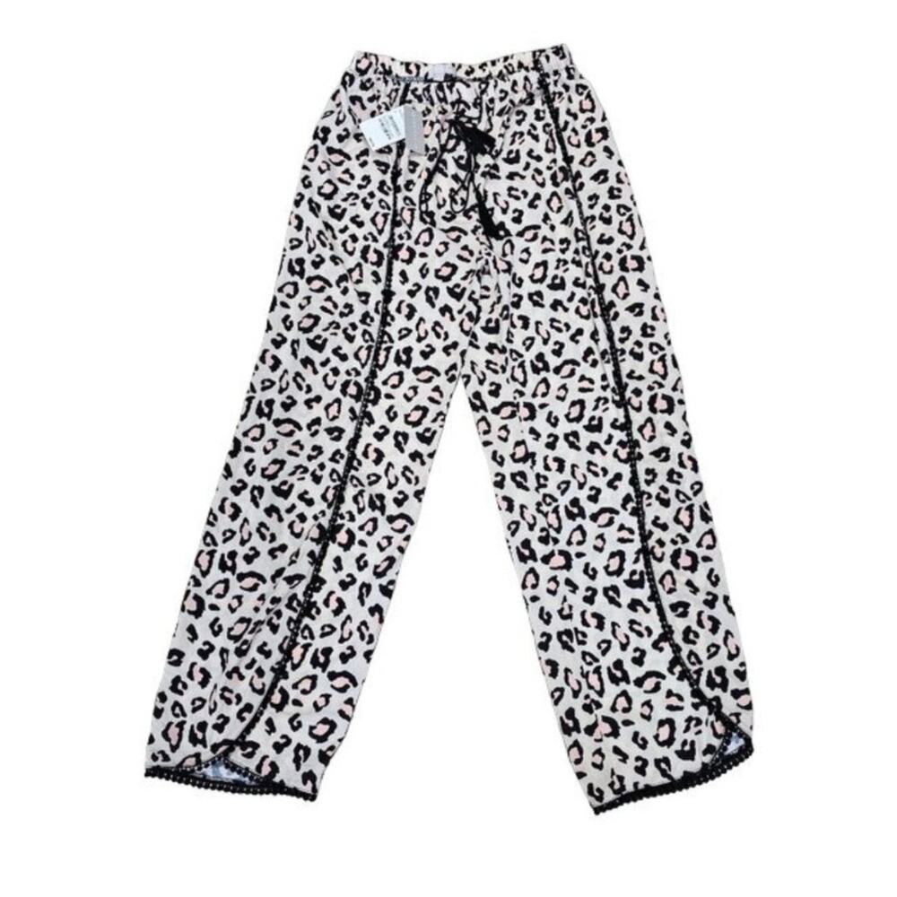 Chelsea28 Ana Split Hem Leopard Print Beach Pants NWT S - Picture 3 of 9
